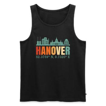 Hannover - Männer Premium Bio Tank Top - Schwarz - Vorne - Michal (187cm)