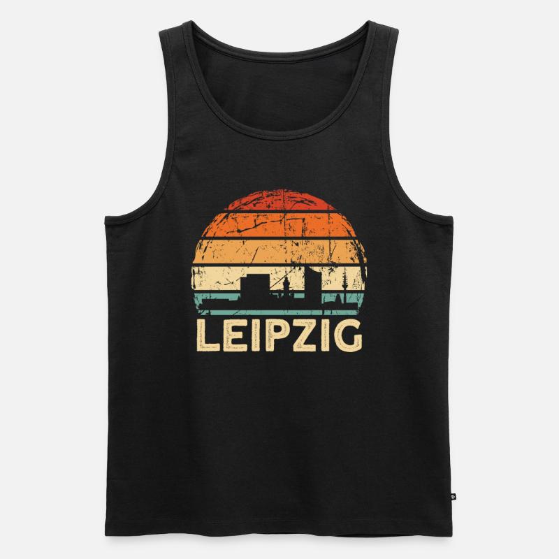 Leipzig - Männer Premium Bio Tank Top - Schwarz