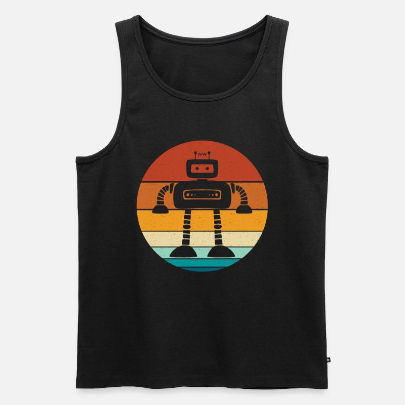 Roboter - Männer Premium Bio Tank Top - Schwarz