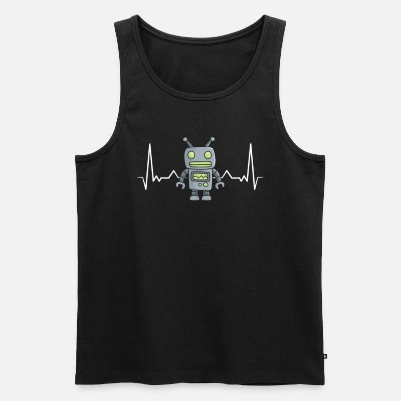 Roboter - Männer Premium Bio Tank Top - Schwarz
