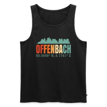 Offenbach - Männer Premium Bio Tank Top - Schwarz - Vorne - AI Model Male 178 light (178cm)