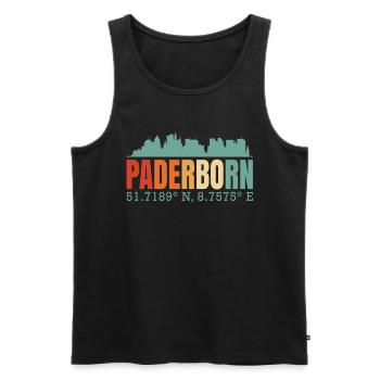 Paderborn - Débardeur bio Premium Homme - noir - Devant - AI Model Male 178 light (178cm)