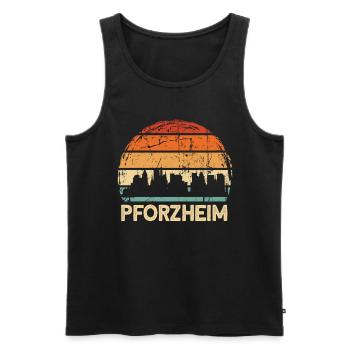 Pforzheim - Männer Premium Bio Tank Top - Schwarz - Vorne - Michal (187cm)