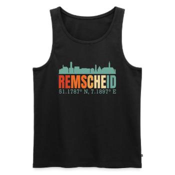 Remscheid - Men's Premium Organic Tank Top - black - Front - Michal (187cm)