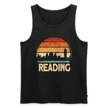 Reading - Men's Premium Organic Tank Top - black - Front - Michal (187cm)