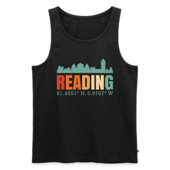 Reading - Men's Premium Organic Tank Top - black - Front - Michal (187cm)