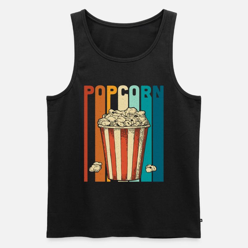 Popcorn - Männer Premium Bio Tank Top - Schwarz