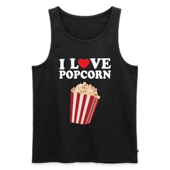 Popcorn - Männer Premium Bio Tank Top - Schwarz - Vorne - Michal (187cm)