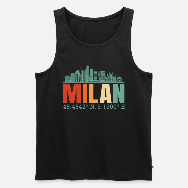 Milan - Männer Premium Bio Tank Top - Schwarz
