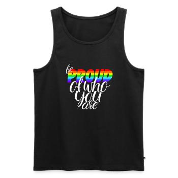 Soyez fier de qui vous êtes LGBTQ - Débardeur bio Premium Homme - noir - Devant - Michal (187cm)