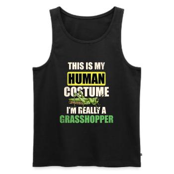 This is my human costume Im really a - Men's Premium Organic Tank Top - black - Front - AI Model Male 178 light (178cm)