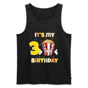 Es ist mein 3. Geburtstag - Männer Premium Bio Tank Top - Schwarz - Vorne - AI Model Male 178 light (178cm)