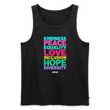 Peace Love Inclusion Equality - Men's Premium Organic Tank Top - black - Front - Michal (187cm)