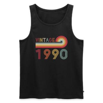 Lustiges Vintage Born in 1990 Geburtstag - Männer Premium Bio Tank Top - Schwarz - Vorne - Michal (187cm)