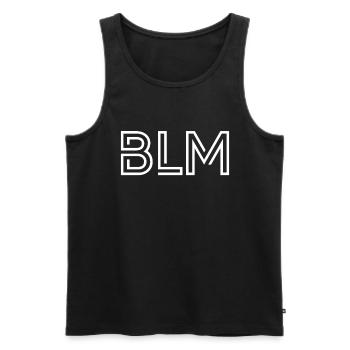 Creative BLM in big white letters - Men's Premium Organic Tank Top - black - Front - AI Model Male 178 light (178cm)