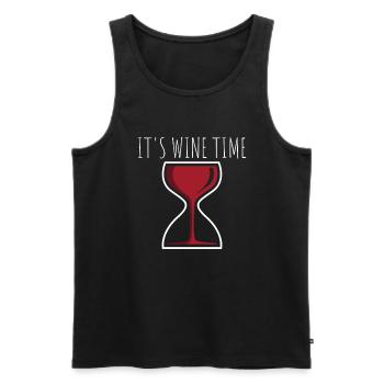 It's Wine Time Red wine lovers - Men's Premium Organic Tank Top - black - Front - AI Model Male 178 light (178cm)