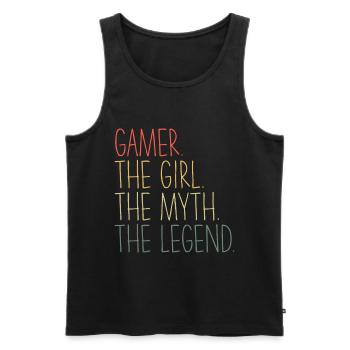 Gamer Girl niedliches Videospiel für - Männer Premium Bio Tank Top - Schwarz - Vorne - AI Model Male 178 light (178cm)