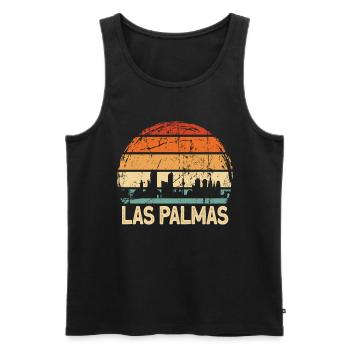 Las Palmas - Men's Premium Organic Tank Top - black - Front - AI Model Male 178 light (178cm)