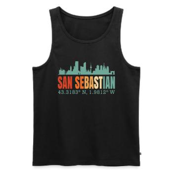 San Sebastian - Männer Premium Bio Tank Top - Schwarz - Vorne - AI Model Male 178 light (178cm)