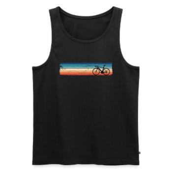 Vintage Bike Cycling Road Bike Retro - Débardeur bio Premium Homme - noir - Devant - AI Model Male 178 light (178cm)