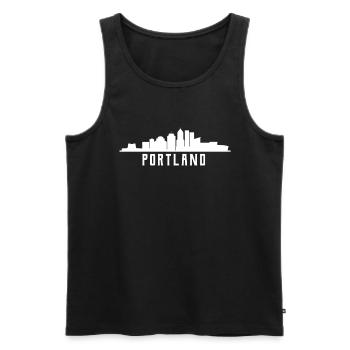 Horizon de Portland - Débardeur bio Premium Homme - noir - Devant - Michal (187cm)