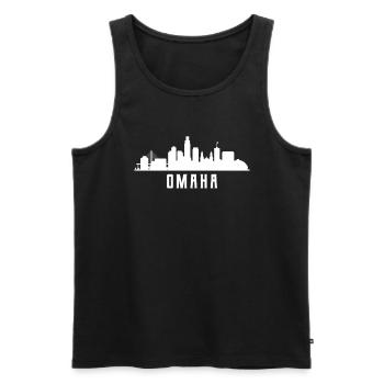Omaha Skyline - Débardeur bio Premium Homme - noir - Devant - Michal (187cm)