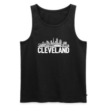 Horizon de Cleveland - Débardeur bio Premium Homme - noir - Devant - Michal (187cm)