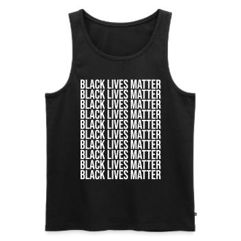 Black Lives Matter, soutenu - Débardeur bio Premium Homme - noir - Devant - Michal (187cm)
