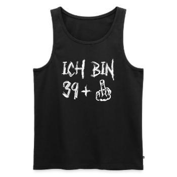 40. Geburtstag Ich Bin 39+ Provokantes - Männer Premium Bio Tank Top - Schwarz - Vorne - Michal (187cm)