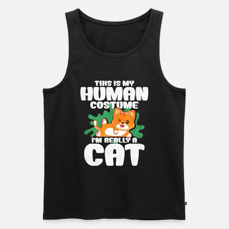 Katze - Männer Premium Bio Tank Top - Schwarz