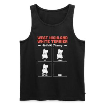 West highland terrier - Men's Premium Organic Tank Top - black - Front - AI Model Male 178 light (178cm)
