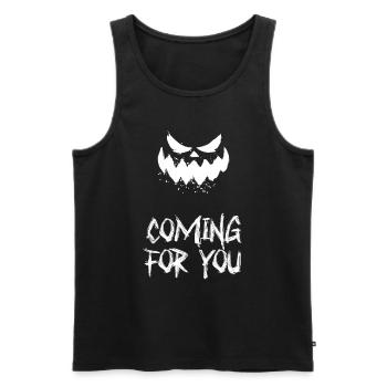 Coming For You – Scary - Men's Premium Organic Tank Top - black - Front - AI Model Male 178 light (178cm)