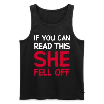 Wenn du das lesen kannst, ist sie - Männer Premium Bio Tank Top - Schwarz - Vorne - Michal (187cm)