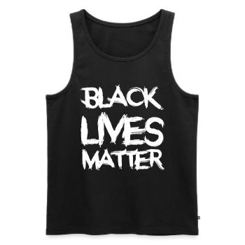 Black lives matter in brush style - Men's Premium Organic Tank Top - black - Front - AI Model Male 178 light (178cm)