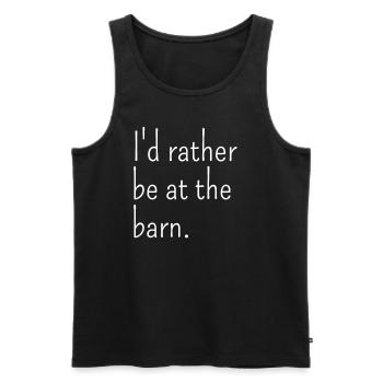 Ich wäre lieber im Stall Pferde Mädchen - Männer Premium Bio Tank Top - Schwarz - Vorne - Michal (187cm)