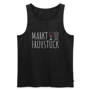 Marktfrühstück Weinfest Wein Weinschorle - Männer Premium Bio Tank Top - Schwarz - Vorne - AI Model Male 178 light (178cm)