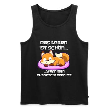 Ausgeschlafen Fuchs Schlafen - Männer Premium Bio Tank Top - Schwarz - Vorne - Michal (187cm)