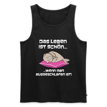 Ausgeschlafen Robbe Schlafen - Männer Premium Bio Tank Top - Schwarz - Vorne - Michal (187cm)