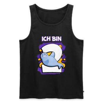 Ich Bin 2 Robbe - Männer Premium Bio Tank Top - Schwarz - Vorne - Michal (187cm)
