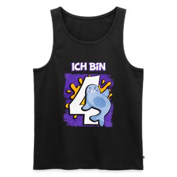 Ich Bin 4 Robbe - Männer Premium Bio Tank Top - Schwarz - Vorne - Michal (187cm)