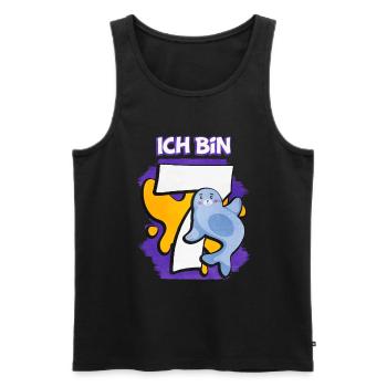 Ich Bin 7 Robbe - Männer Premium Bio Tank Top - Schwarz - Vorne - Michal (187cm)