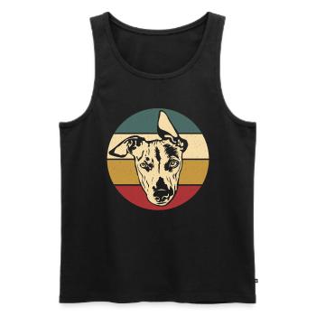 Whippet - Männer Premium Bio Tank Top - Schwarz - Vorne - AI Model Male 178 light (178cm)