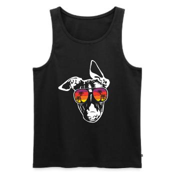 Whippet - Men's Premium Organic Tank Top - black - Front - AI Model Male 178 light (178cm)