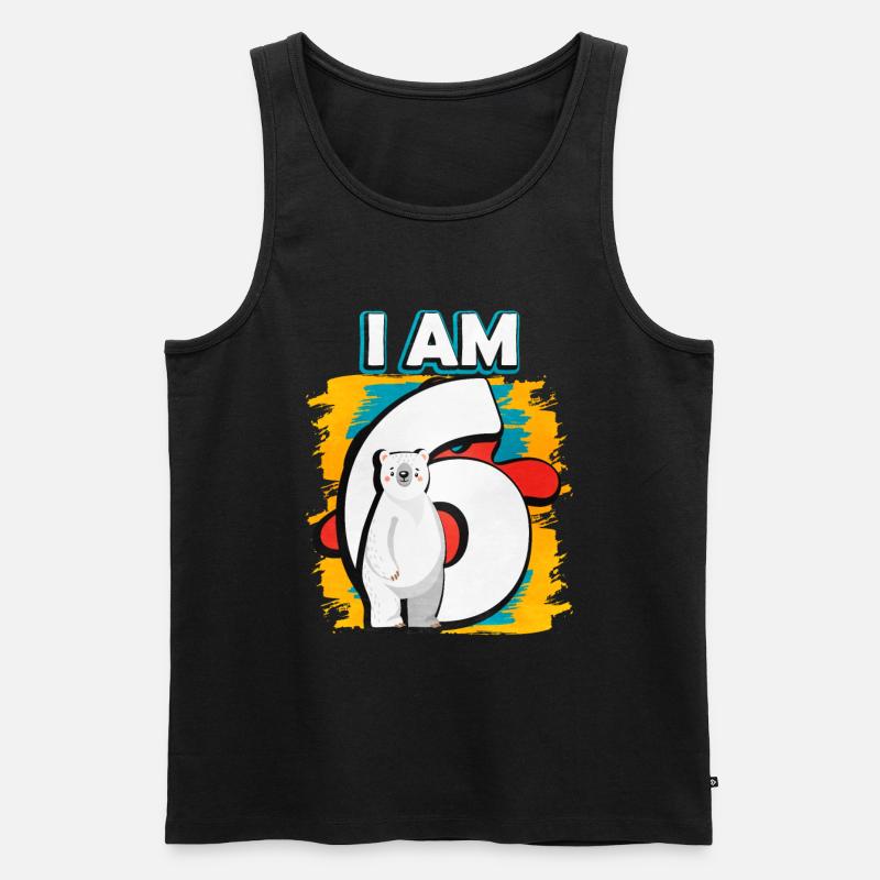 Ich Bin 6 Eisbär - Männer Premium Bio Tank Top - Schwarz