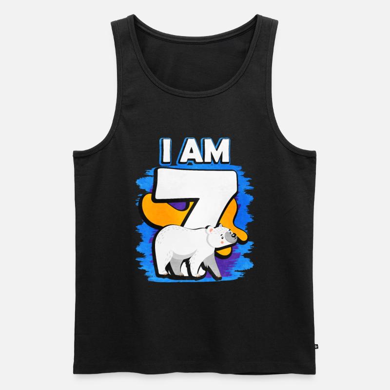 Ich Bin 7 Eisbär - Männer Premium Bio Tank Top - Schwarz