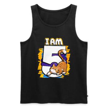 I am 5 cat - Men's Premium Organic Tank Top - black - Front - Michal (187cm)