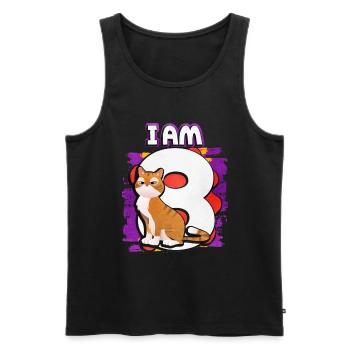 I am 8 cat - Men's Premium Organic Tank Top - black - Front - Michal (187cm)