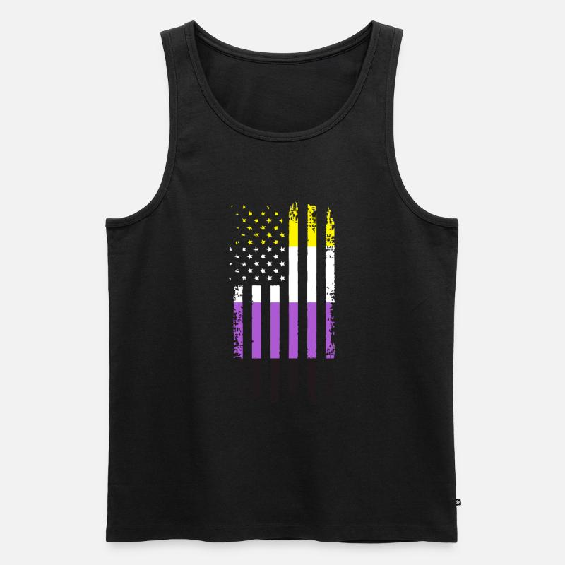 Non Binary Gender Flagge Geschenk - Männer Premium Bio Tank Top - Schwarz