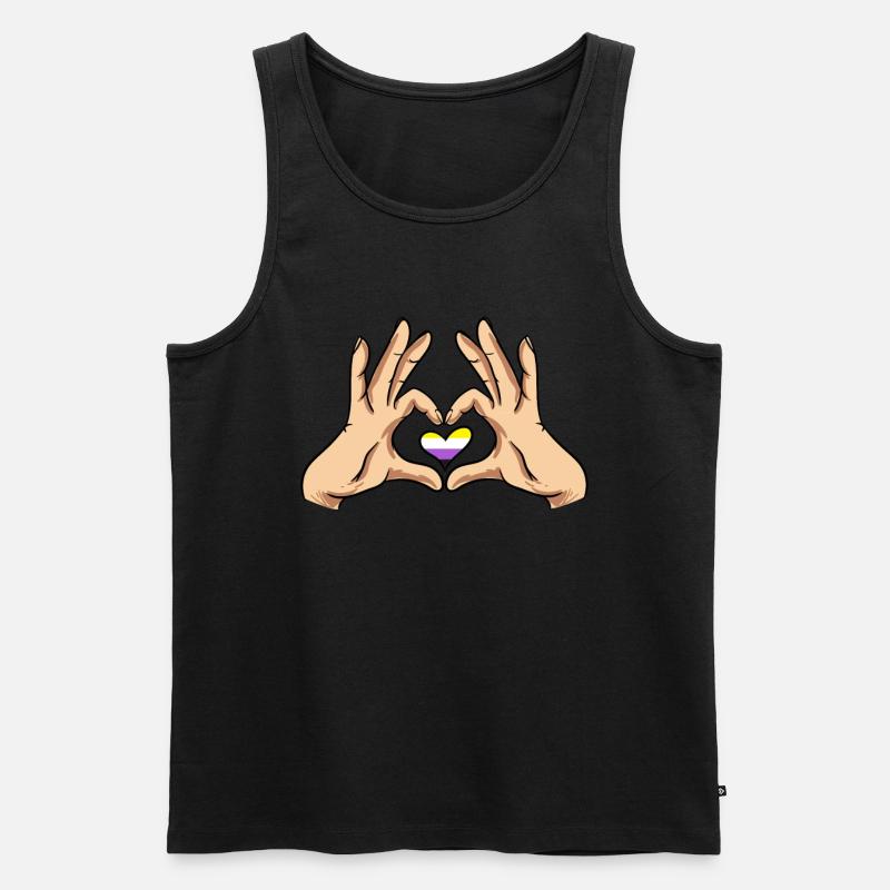 Non Binary Gender Flagge Geschenk - Männer Premium Bio Tank Top - Schwarz