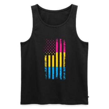 Pansexual Flag Pride - Men's Premium Organic Tank Top - black - Front - AI Model Male 178 light (178cm)